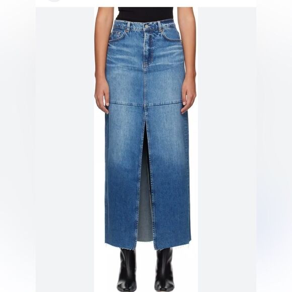 Reformation Tazz Maxi Denim Skirt Hemlock $188 NWT - Picture 7 of 8